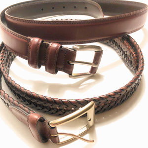 Men's 2 Pc. Brown Belt Bundle Size 40 - 42 XL